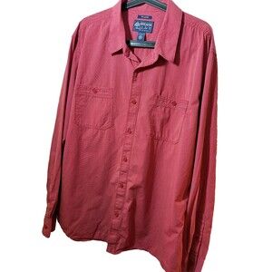American Rag Long Sleeve Button Up  Mens Shirt,  Red, Size XXL , 100 % cotton